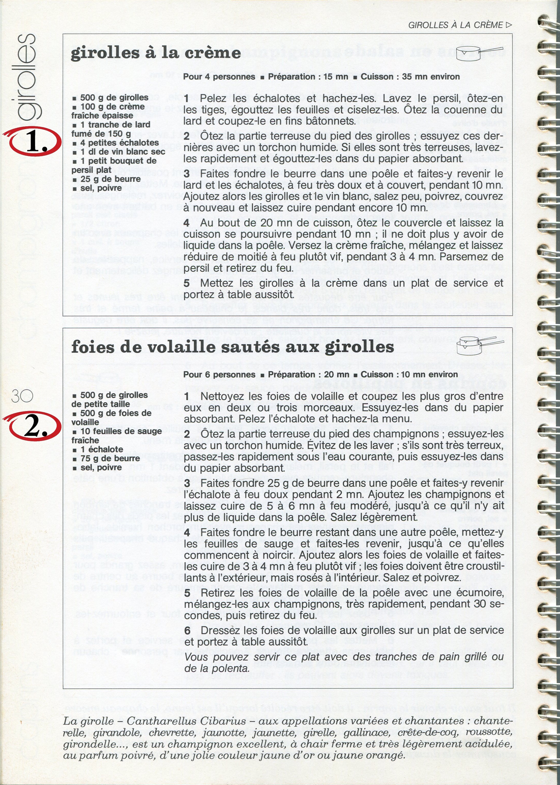 Manuscrit de Foies De Volaille Sautés Aux Girolles 2️⃣