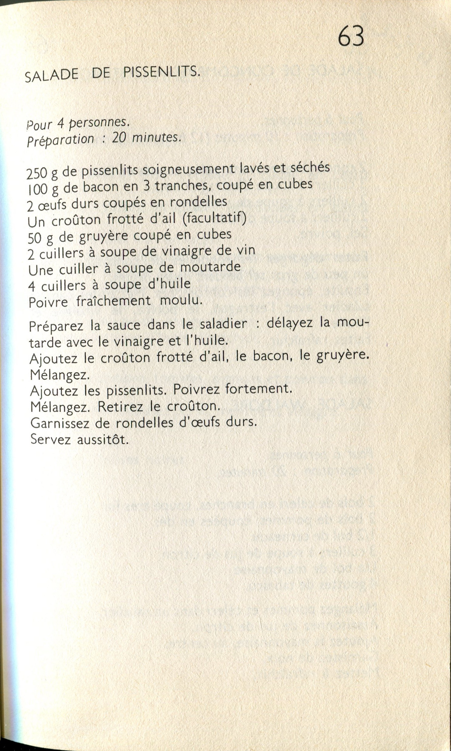 Manuscrit de Salade De Pissenlits