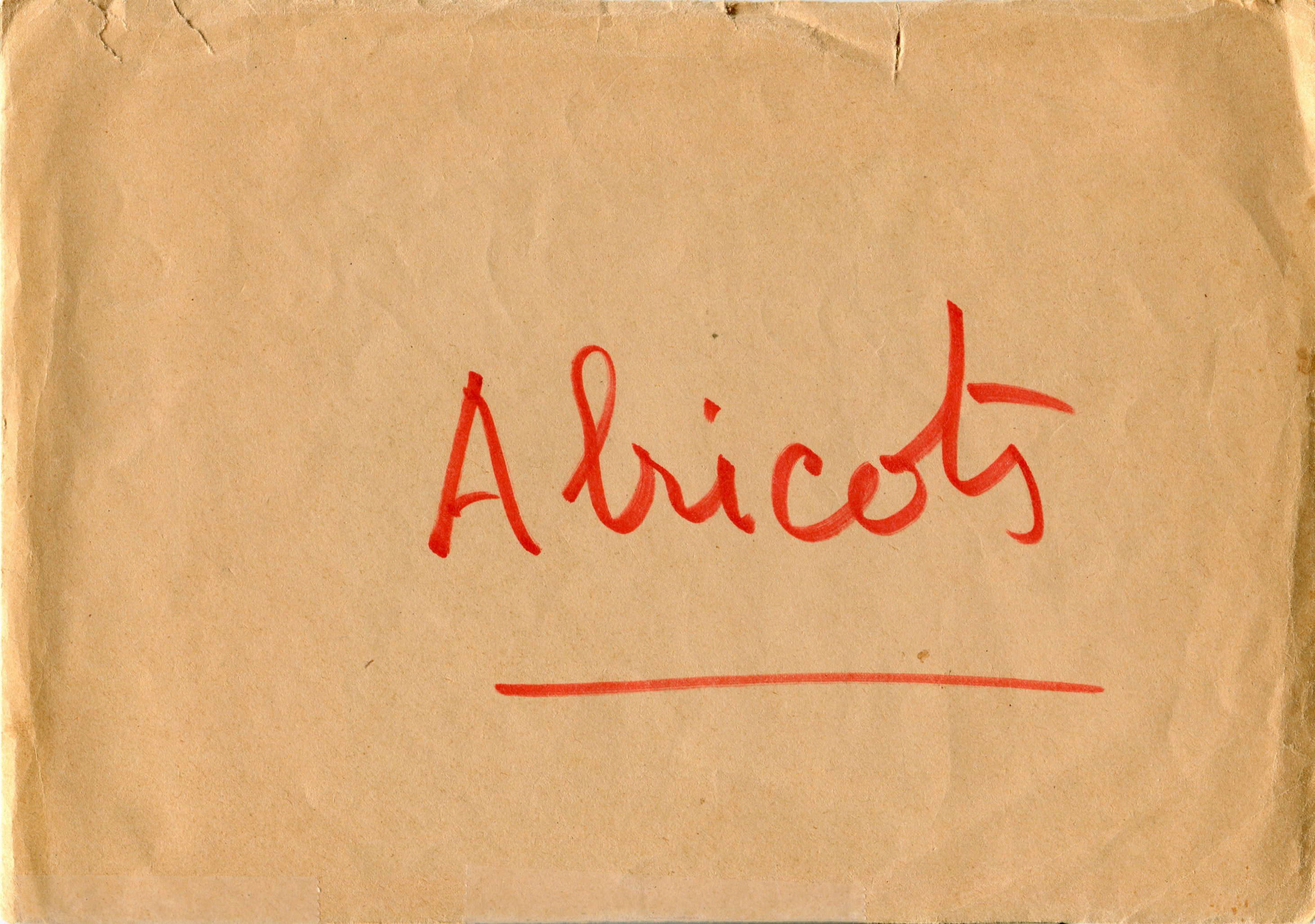 Manuscrit de Document: Enveloppe De Moumy Abricots