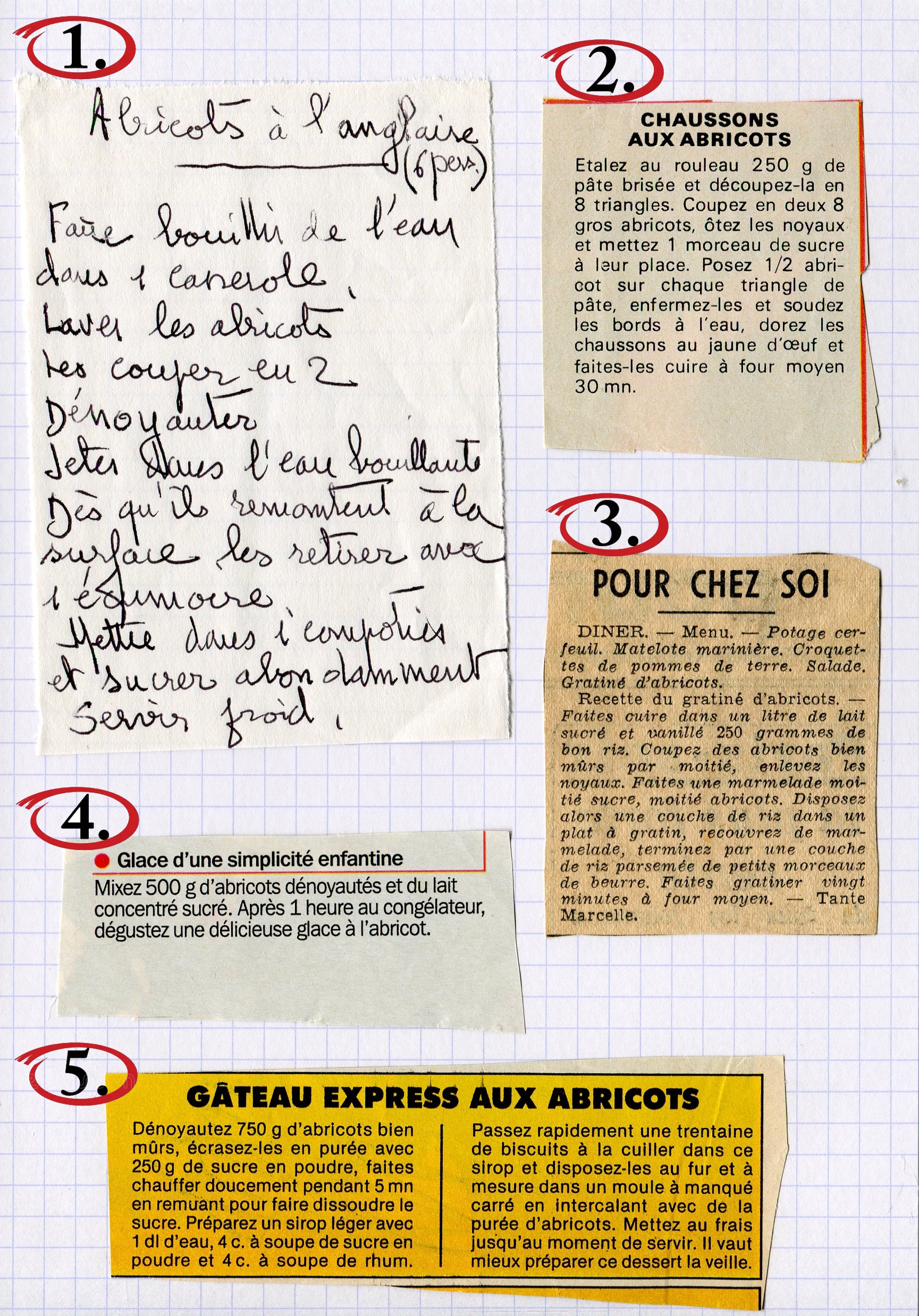 Manuscrit de Abricots à l'Anglaise (1)