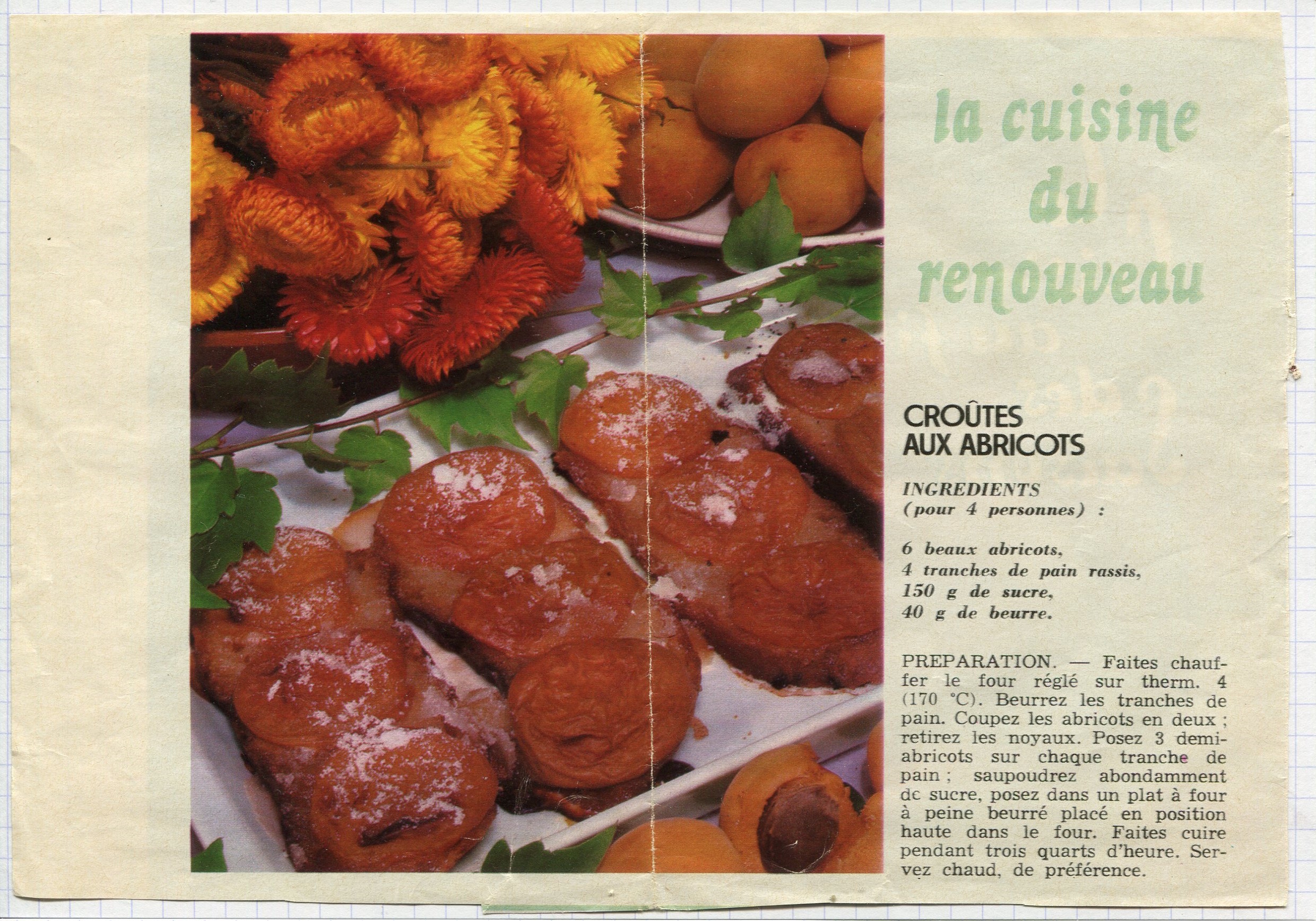 Manuscrit de Croûtes Aux Abricots