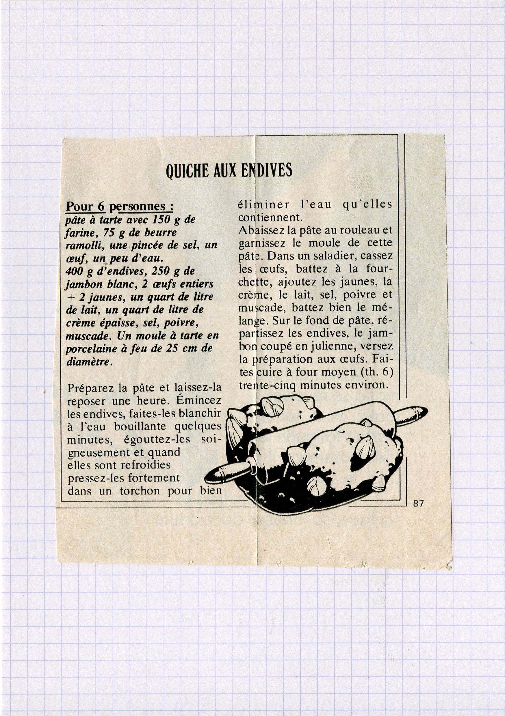 Manuscrit de Quiche Aux Endives