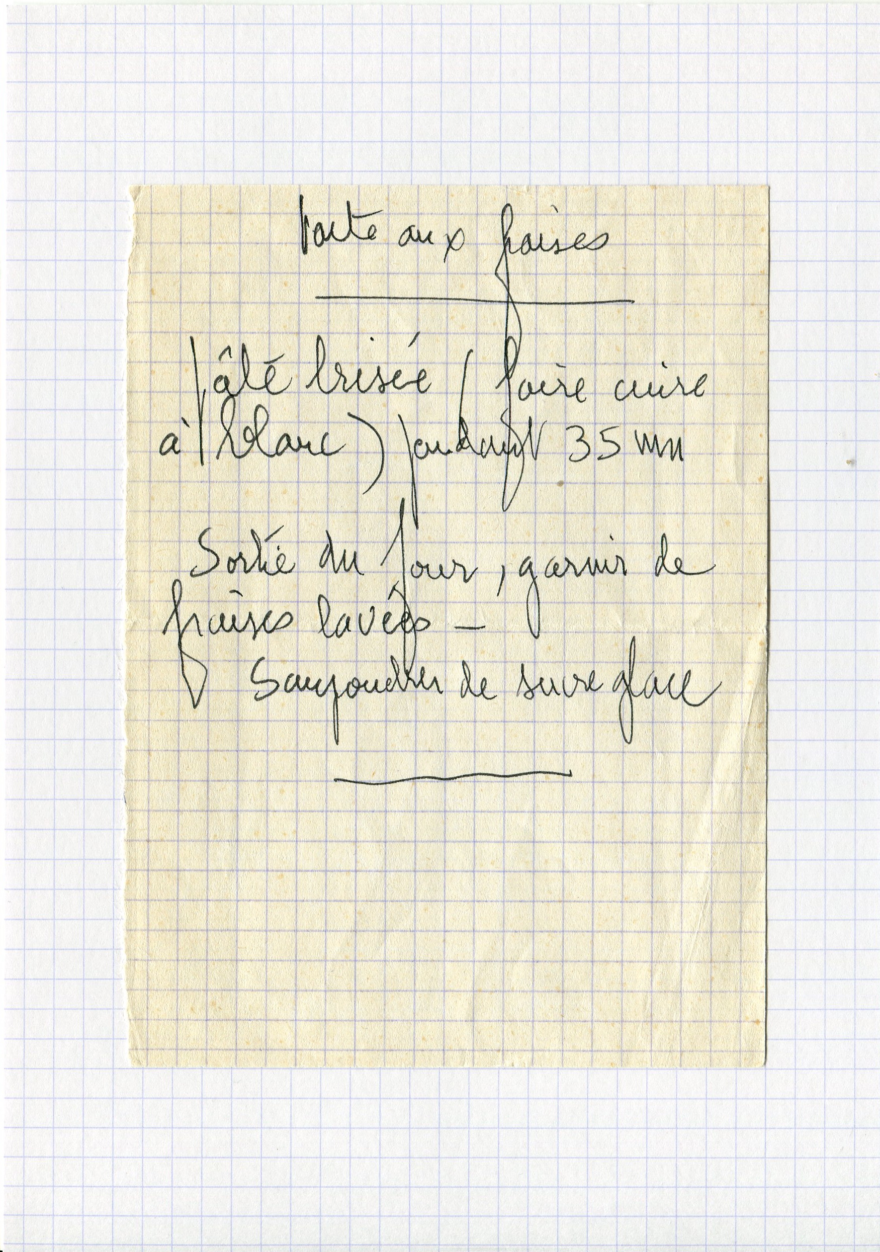 Manuscrit de Tarte Aux Fraises