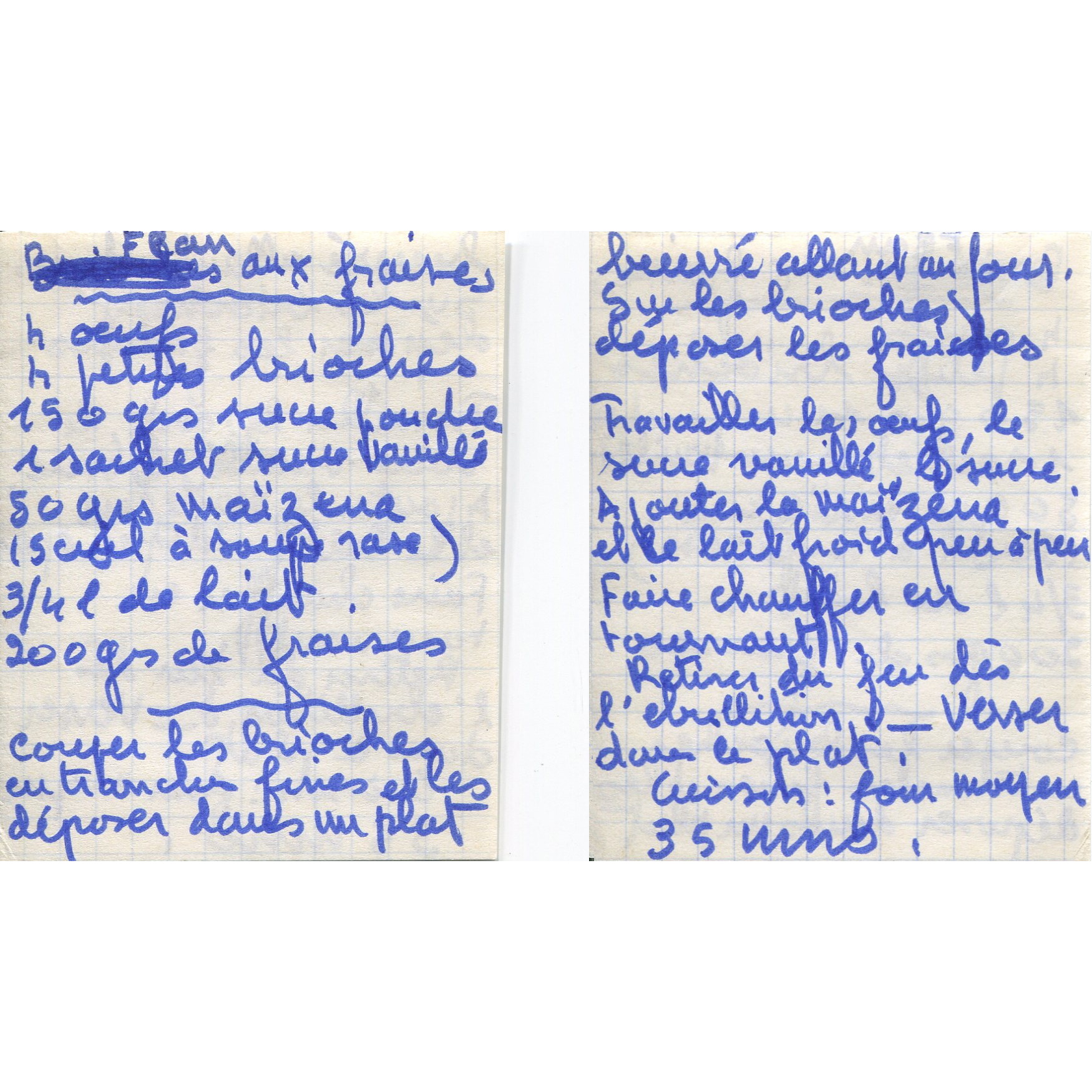 Manuscrit de Flan Aux Fraises