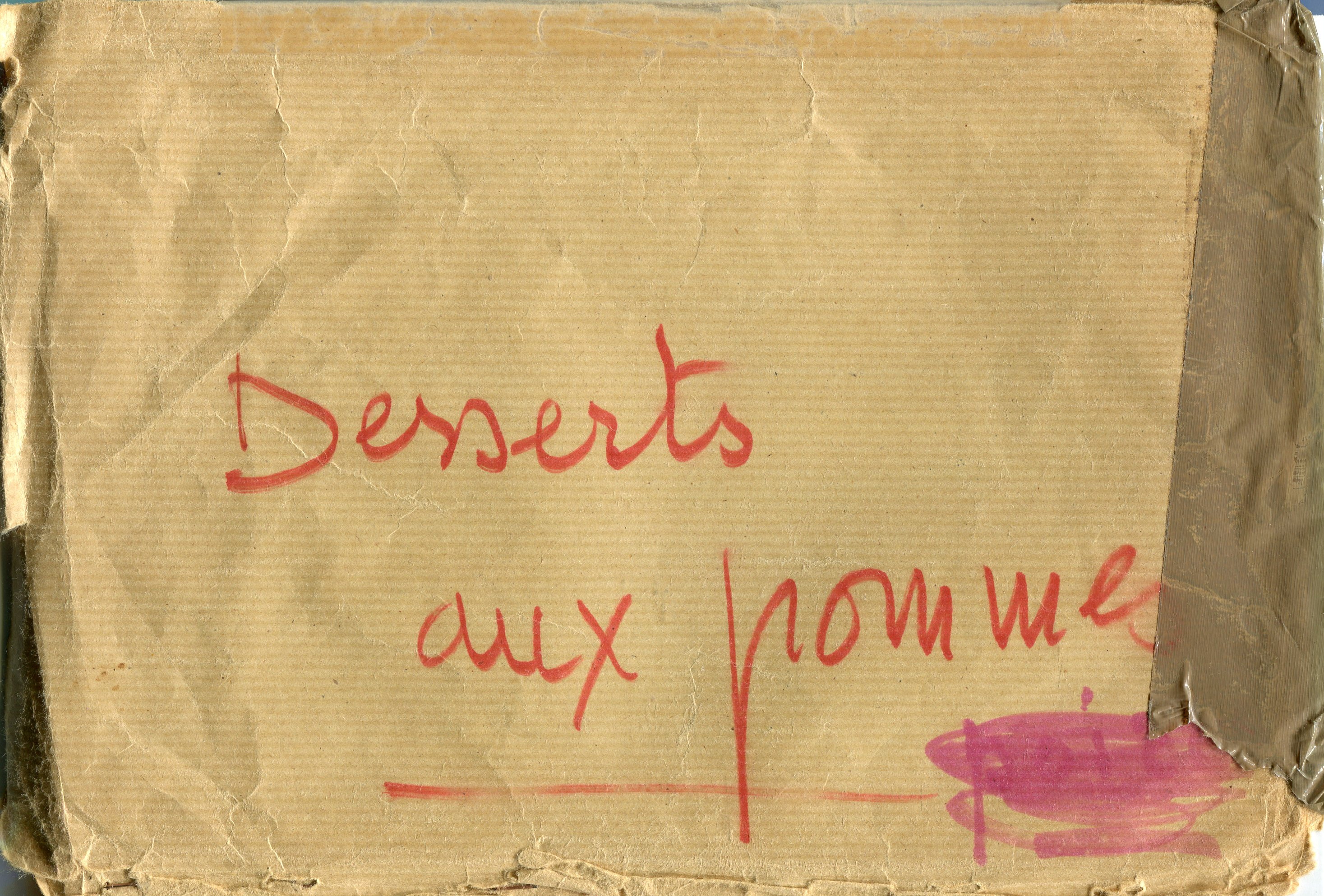 Manuscrit de Document: Enveloppe De Moumy Desserts Aux Pommes