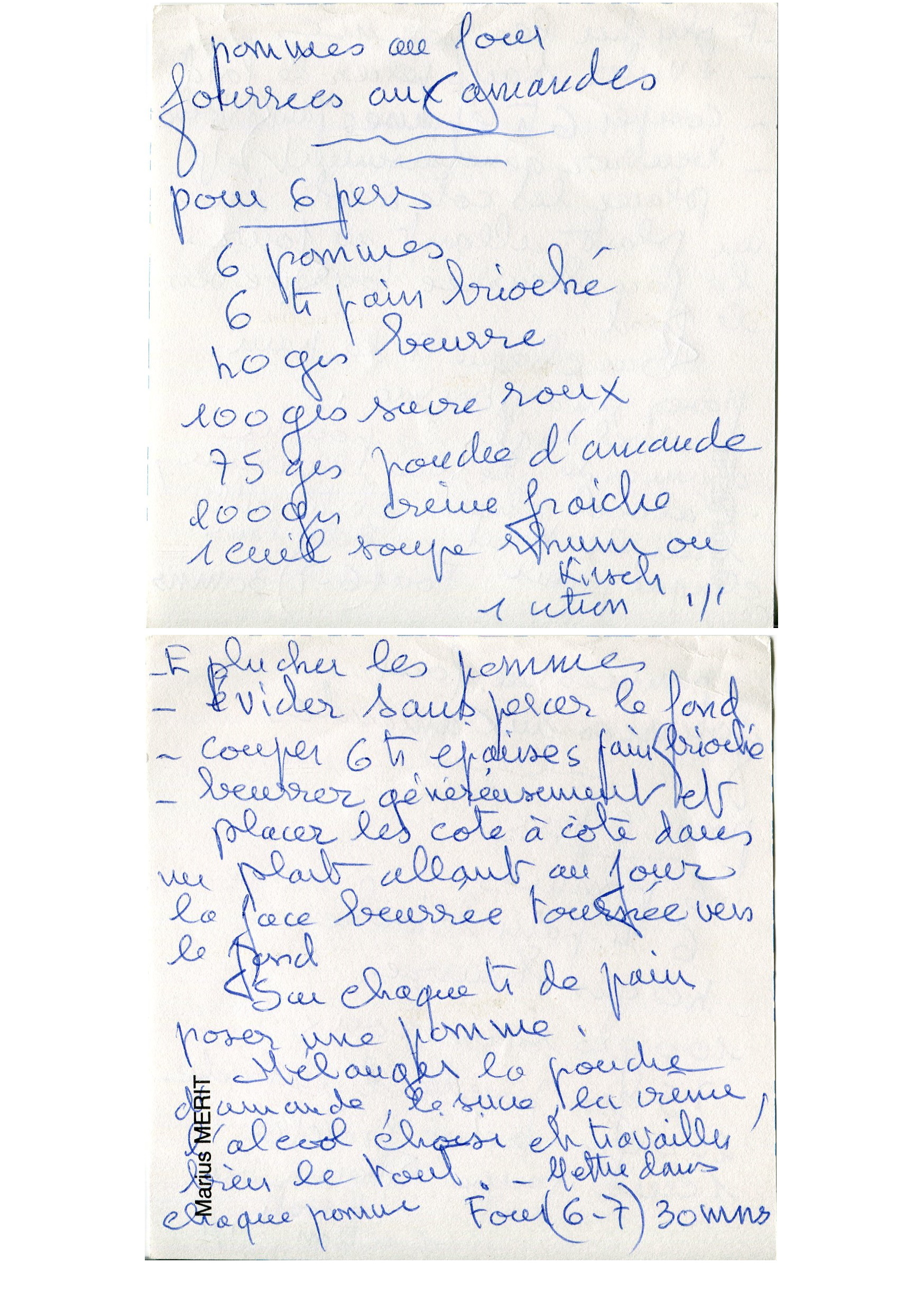 Manuscrit de Pommes Au Four Fourrées Aux Amandes
