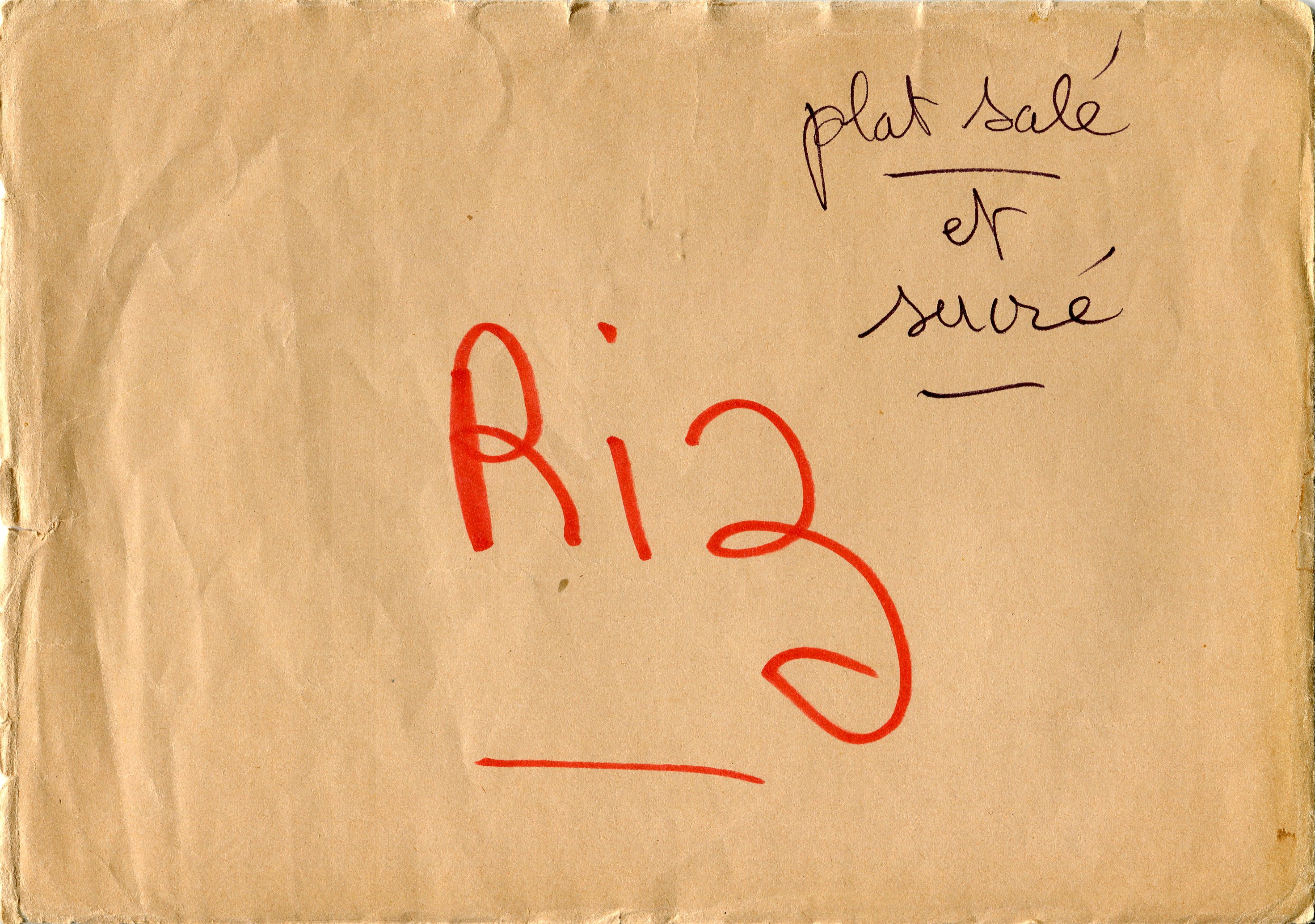 Manuscrit de Document: Enveloppe De Moumy Riz