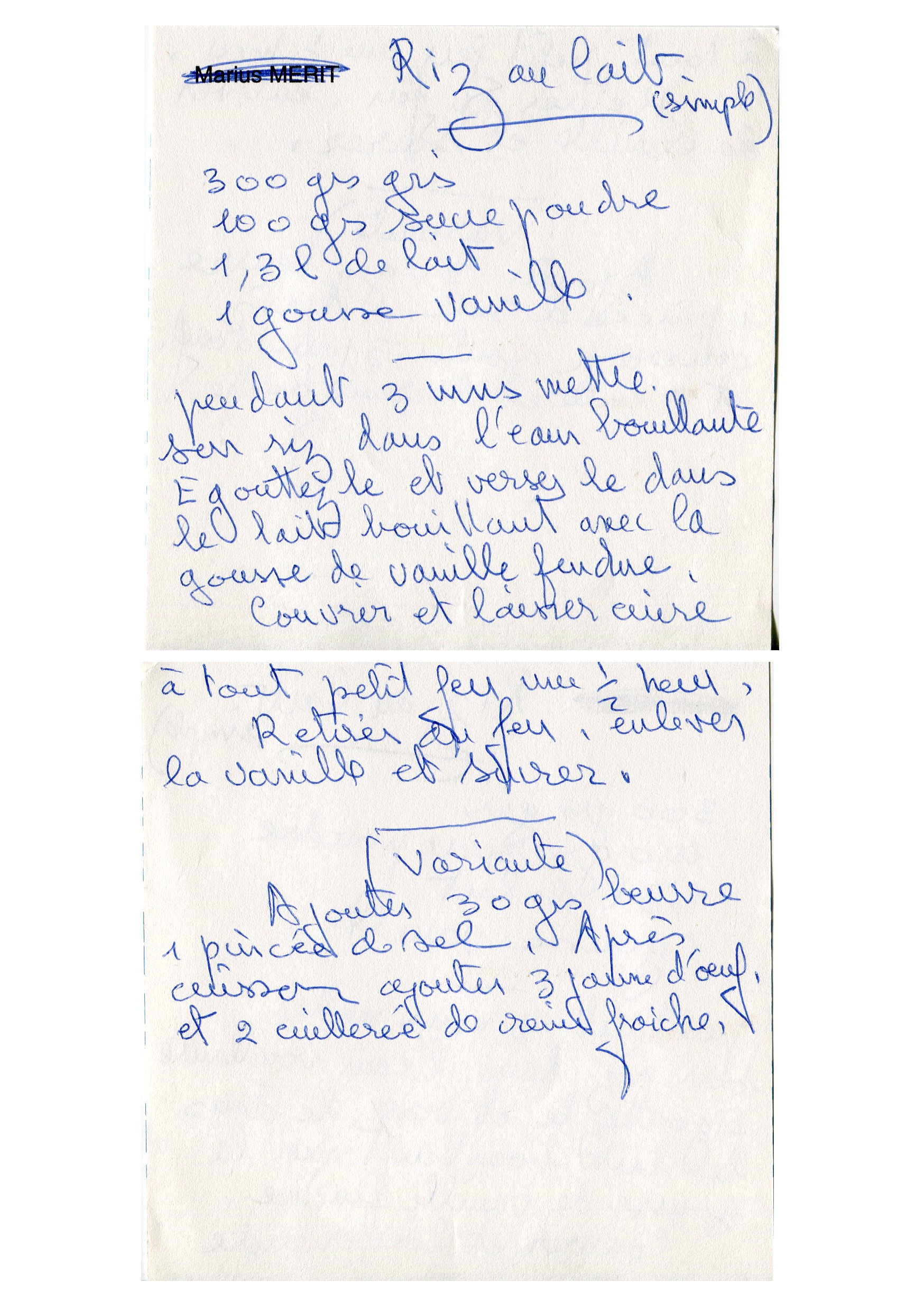 Manuscrit de Riz Au Lait