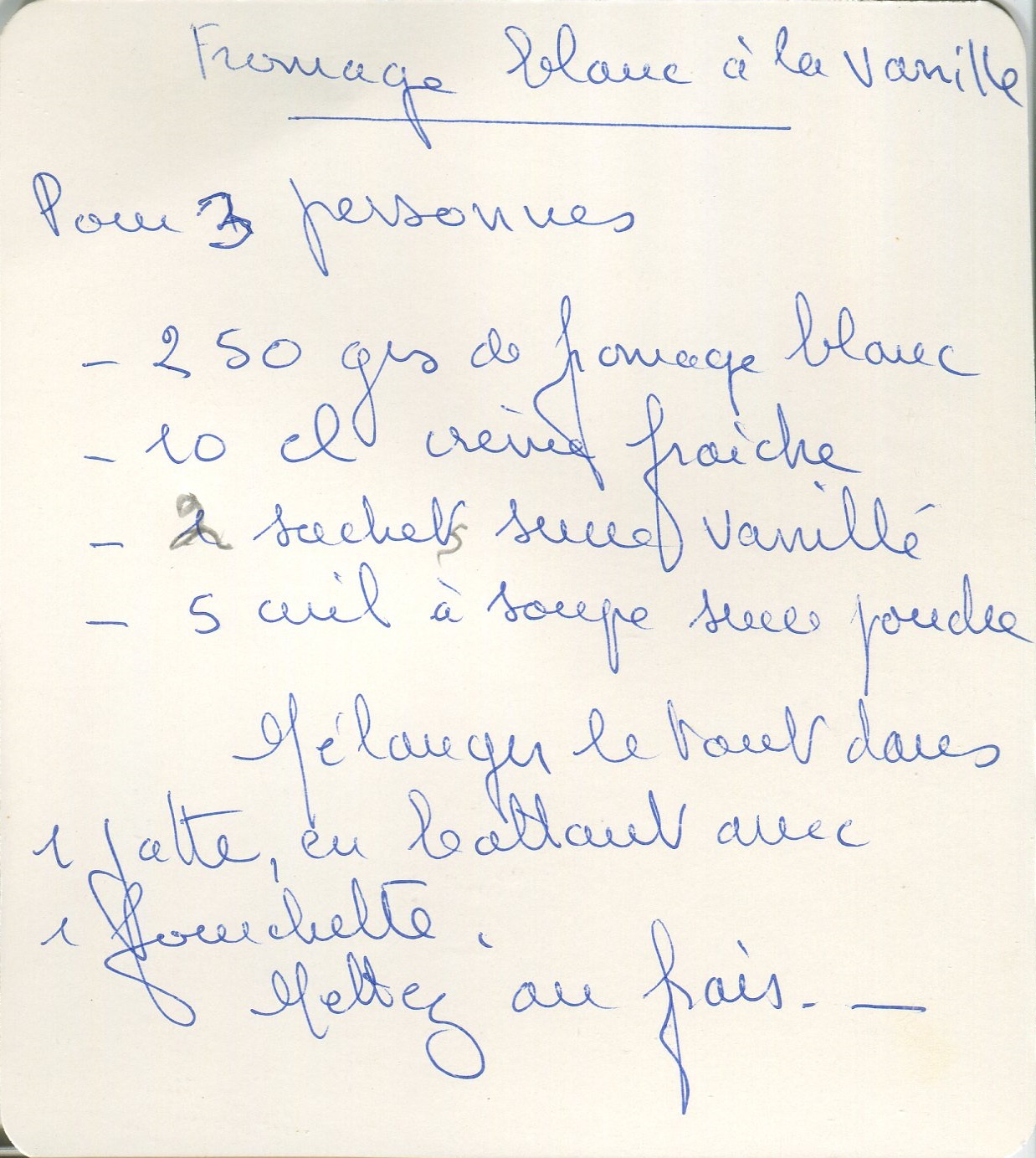 Manuscrit de Fromage Blanc À La Vanille