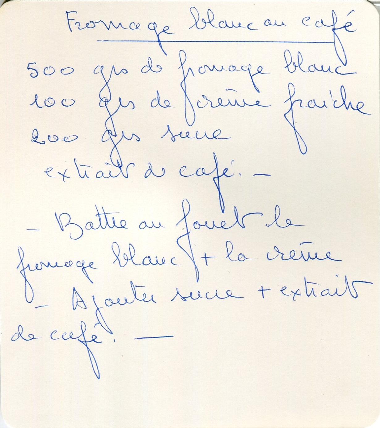 Manuscrit de Fromage Blanc Au Café