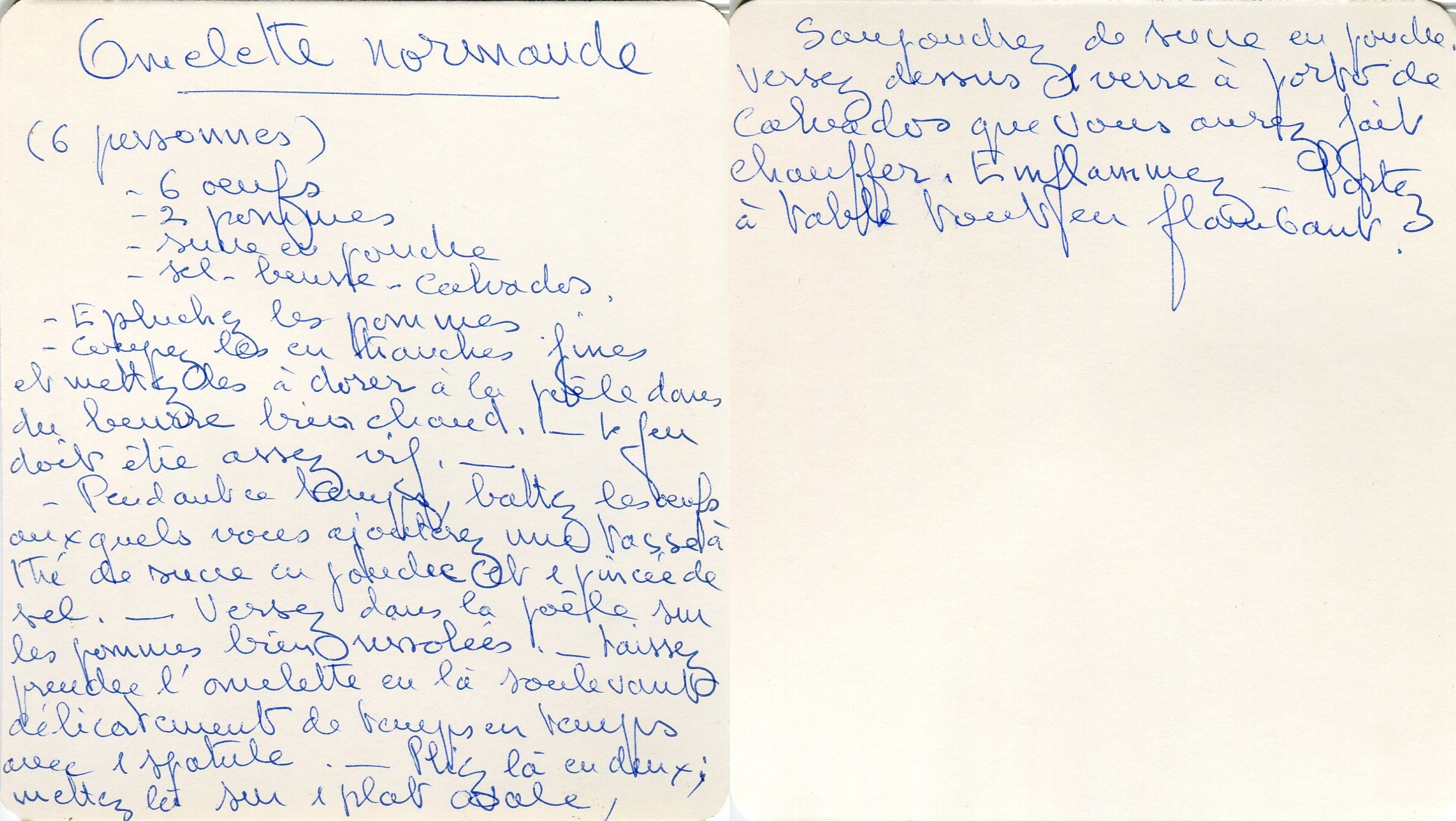 Manuscrit de Omelette Normande