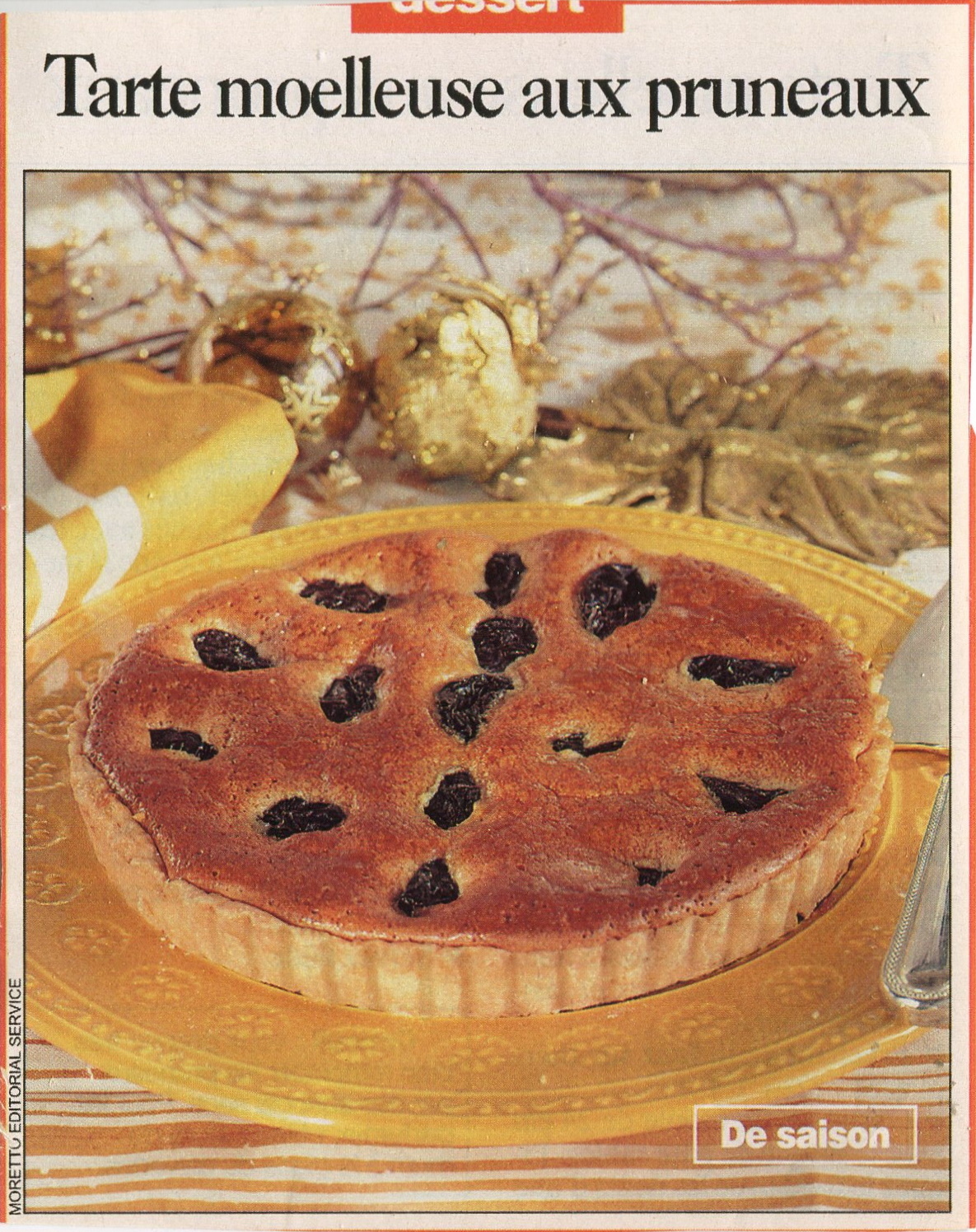 Manuscrit de Tarte Moelleuse Aux Pruneaux