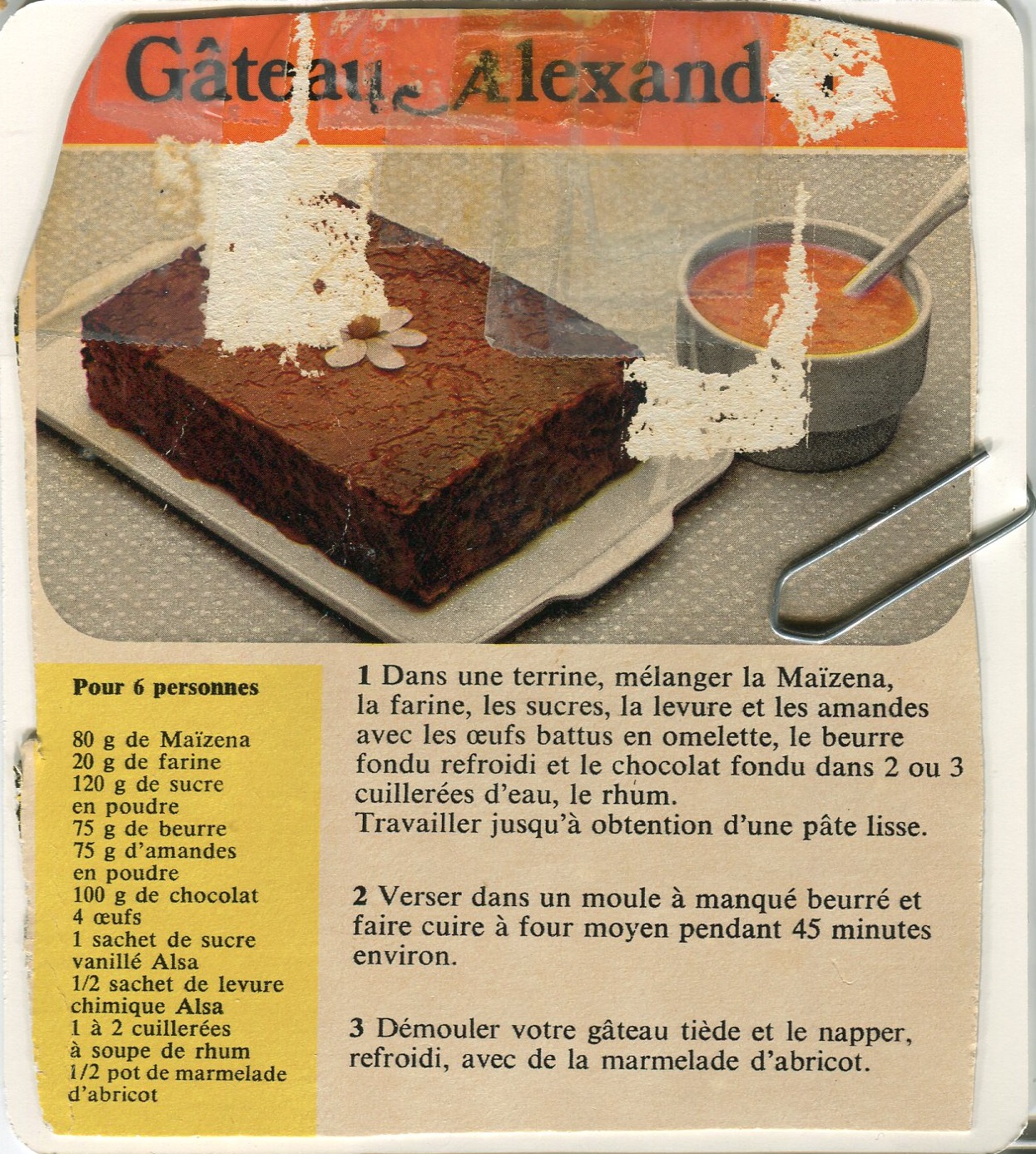 Manuscrit de Gâteau Alexandra