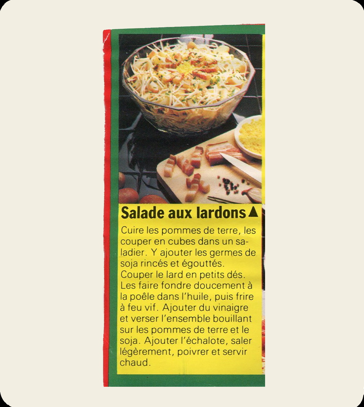 Manuscrit de Salade Aux Lardons