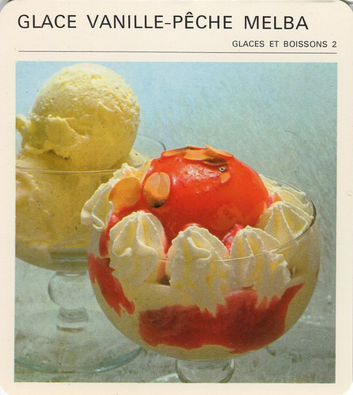 Manuscrit de Glace Vanille Pèche Melba