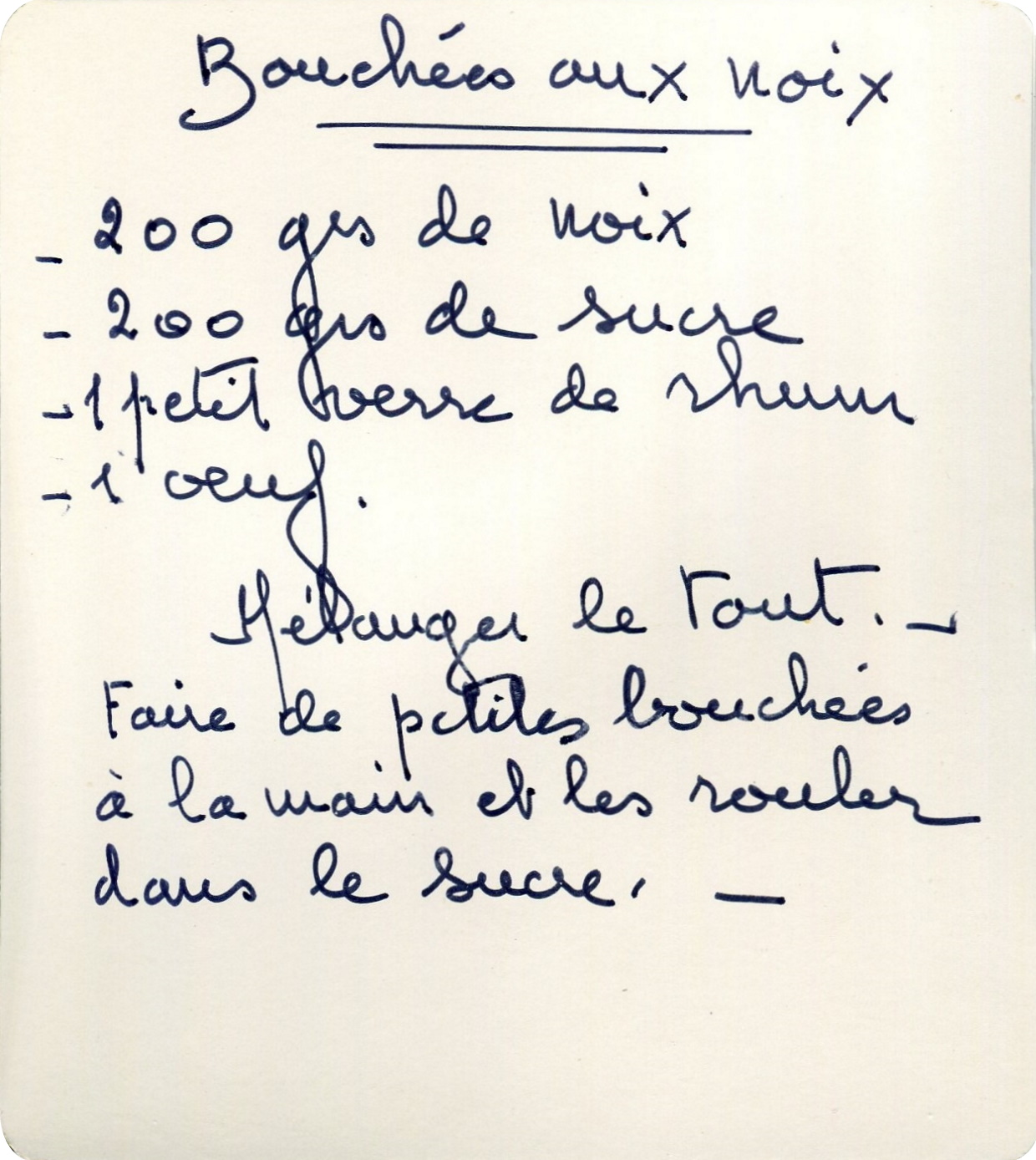 Manuscrit de Bouchées aux noix